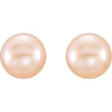 Load image into Gallery viewer, 14K Yellow 6-7 mm Pink Freshwater Cultured Pearl Earrings
