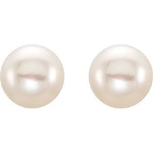 Load image into Gallery viewer, 14K Yellow 8-9 mm White Freshwater Cultured Pearl Earrings
