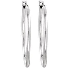 Load image into Gallery viewer, Sterling Silver 18x24 mm Oval Tube Hoop Earrings
