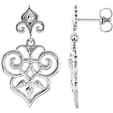 Load image into Gallery viewer, Sterling Silver Decorative Dangle Earring
