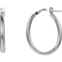 Load image into Gallery viewer, Oval Tube 2.2 mm Hoop Earrings
