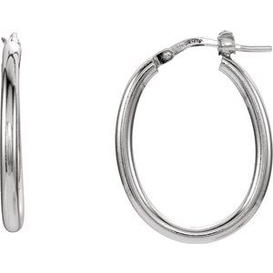 Oval Tube 2.2 mm Hoop Earrings