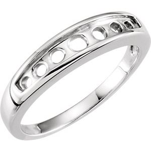 Sterling Silver Channel-Set Anniversary Band Mounting