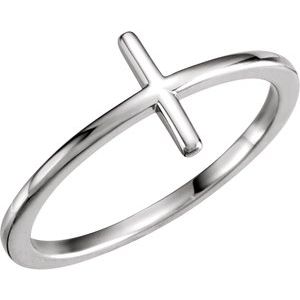 Sterling Silver Side Cross Ring