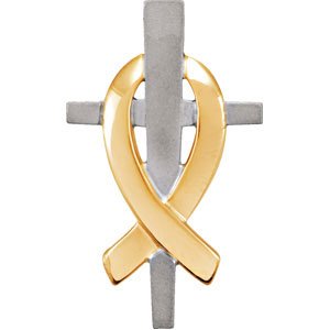 Sterling Silver 28 mm Remember Our Troops Cross Pendant