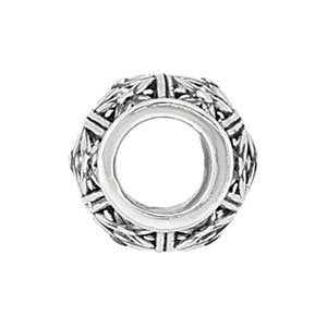 Sterling Silver 12.35x9.3 mm Floral-Inspired Slider Bead