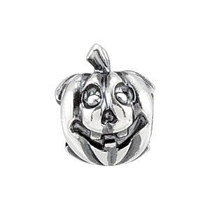 Sterling Silver 10.7x8.7 mm Jack-O-Lantern Bead