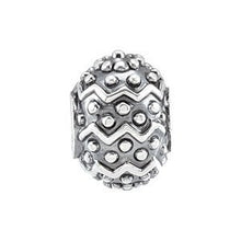 Charger l&#39;image dans la galerie, Sterling Silver 13x9.3 mm Granulated Easter Egg Bead Charm
