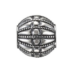 Sterling Silver 11.25x10.45 mm Round Vintage-Style Bead