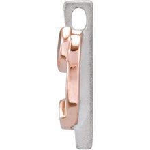 Load image into Gallery viewer, 14K Rose Gold-Plated Sterling Silver Imitation Pink Tourmaline Ribbon of Courage 29.8 mm Pendant
