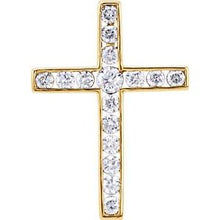 Load image into Gallery viewer, 14K Yellow 1 3/8 CTW Diamond 32.4x23.6 mm Cross Pendant

