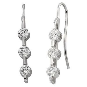 Three-Stone Bar Earrings