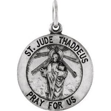 Load image into Gallery viewer, Sterling Silver 18 mm Round St. Jude Thaddeus Medal Only
