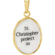 Load image into Gallery viewer, Hand Painted St. Christopher Porcelain Pendant
