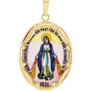 Hand Painted Porcelain Miraculous Medal