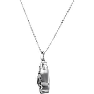 Sterling Silver 6x4 mm Pear June Ash Holder Birthstone 18" Necklace