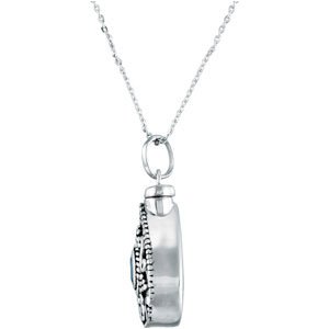 Sterling Silver 6x4 mm Pear December Ash Holder Birthstone 18" Necklace