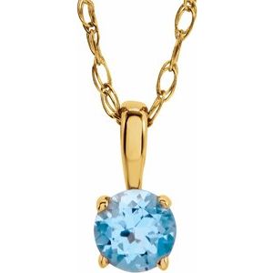 14K Yellow Swiss Blue Topaz 14