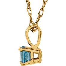 Charger l&#39;image dans la galerie, Youth Solitaire Birthstone Necklace or Pendant  
