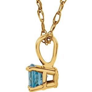 Youth Solitaire Birthstone Necklace or Pendant  