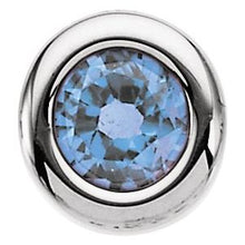 Load image into Gallery viewer, 14K White 4 mm Round Imitation Aquamarine Birthstone Slide Pendant
