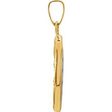 Load image into Gallery viewer, 14K Yellow 17x13.5 mm Oval Hand Painted Porcelain Miraculous Medal
