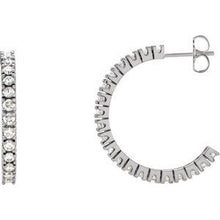 Load image into Gallery viewer, 14K White 1 5/8 CTW Diamond Hoop Earrings
