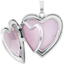Load image into Gallery viewer, Sterling Silver 25.2x23.8 mm Mom Heart Locket with Enameled Flowers
