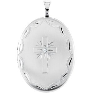 Oval Locket with Cross