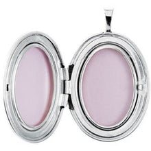 Load image into Gallery viewer, Sterling Silver .015 CT Diamond Oval Cross Locket
