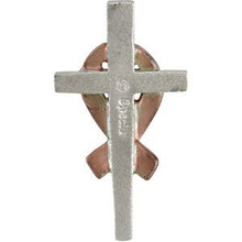 Load image into Gallery viewer, Sterling Silver 20 mm Remember Our Troops Cross Pendant
