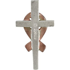 Sterling Silver 20 mm Remember Our Troops Cross Pendant