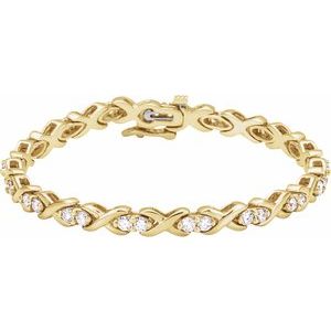 Bracelet en or jaune 14K 2 3/8 CTW Diamond Line