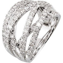 Load image into Gallery viewer, 14K White 1 1/2 CTW Diamond Criss-Cross Ring Size 10.5
