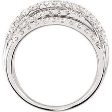 Load image into Gallery viewer, 14K White 1 1/2 CTW Diamond Criss-Cross Ring Size 10.5
