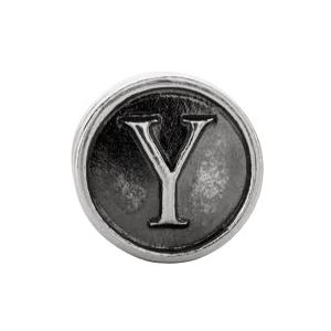 Sterling Silver 10.6 mm Letter 
"Y" Alpha Cylinder Bead