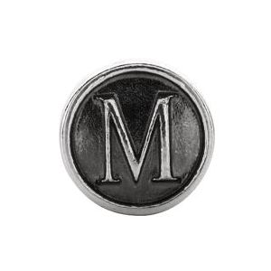 Sterling Silver 10.6 mm Letter 
"M" Alpha Cylinder Bead