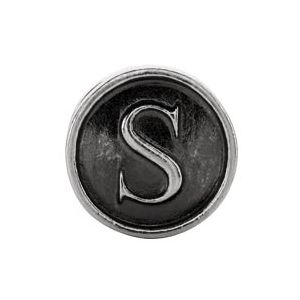Sterling Silver 10.6 mm Letter 
"S" Alpha Cylinder Bead