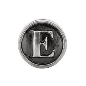 Sterling Silver 10.6 mm Letter 
"E" Alpha Cylinder Bead
