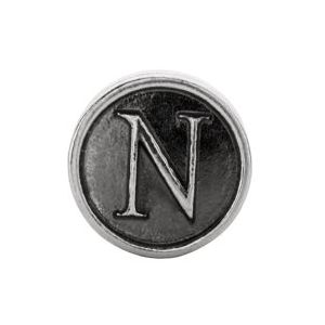 Sterling Silver 10.6 mm Letter 
"N" Alpha Cylinder Bead