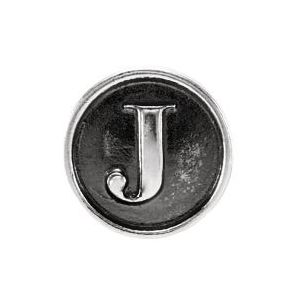 Sterling Silver 10.6 mm Letter 
"J" Alpha Cylinder Bead