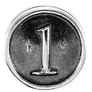 Sterling Silver Numeral #7 Cylinder Bead