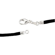 Load image into Gallery viewer, Black 2.25 mm Silk 16&quot; Cord with Sterling Silver Lobster Clasp
