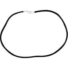 Load image into Gallery viewer, Black 2.25 mm Silk 16&quot; Cord with Sterling Silver Lobster Clasp
