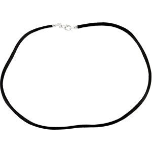 Black 2.25 mm Silk 16" Cord with Sterling Silver Lobster Clasp