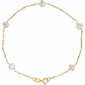Pearl Station Necklace or Bracelet 