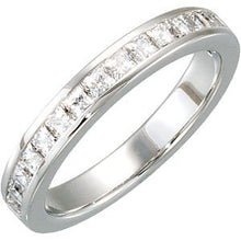 Charger l&#39;image dans la galerie, 14K blanc 7/8 CTW diamant correspondant bande à 8x6 mm émeraude bague de fiançailles semi-sertie
