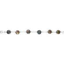 Load image into Gallery viewer, Sterling Silver Freshwater Cultured Black Coin Pearl 7.5&quot; Bracelet
