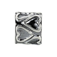 Charger l&#39;image dans la galerie, Sterling Silver 9.4x8.15 mm Bead with Hearts
