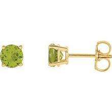 Load image into Gallery viewer, 14K Yellow 5 mm Round Peridot Earrings
